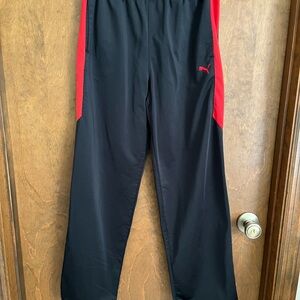 Puma Black and Red Track Pants